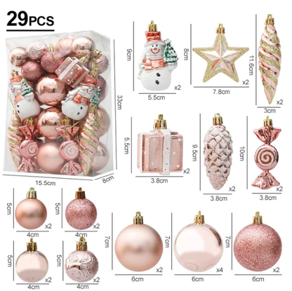 29/20Pcs Christmas Ornaments - Snowman, Candy Cane, Star