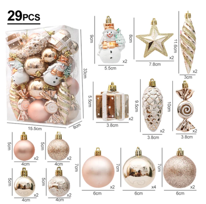 29/20Pcs Christmas Ornaments - Snowman, Candy Cane, Star