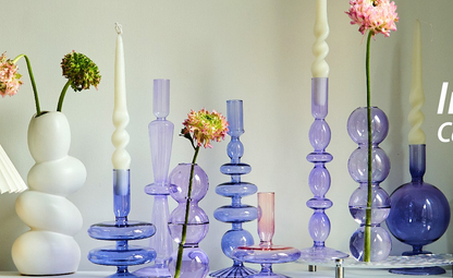 Floriddle Taper Candle Holders Glass Candlesticks